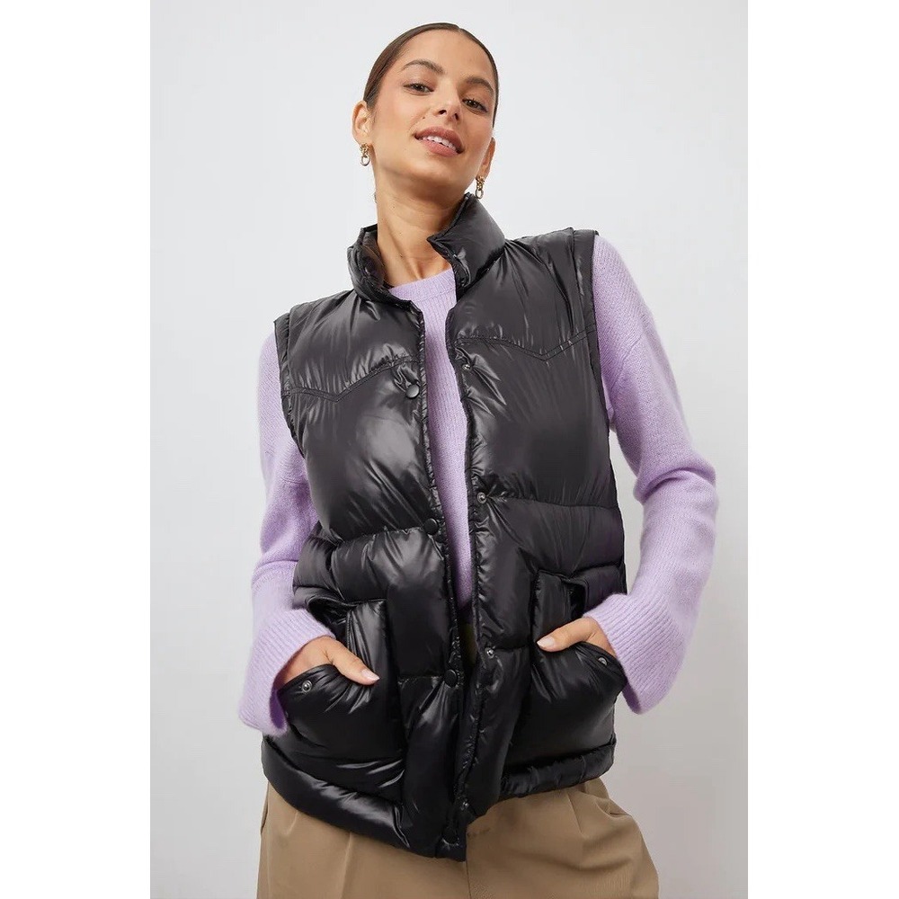 NWT $288 Rails Matte Black Preston Lightweight Softshell Puffer‎ Vest Minimalist